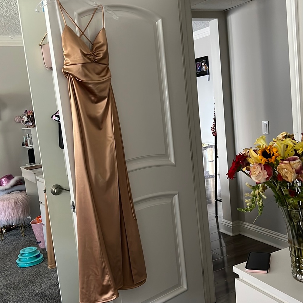 beautiful gold long dress